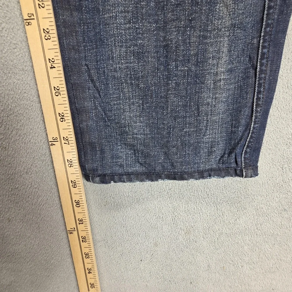 Diesel Jeans Mens 32x32 Blue Dughan Button Fly Made In Italy Altered Hem 008IW